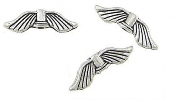 10x Engelsflügel  20.5mm antik silber